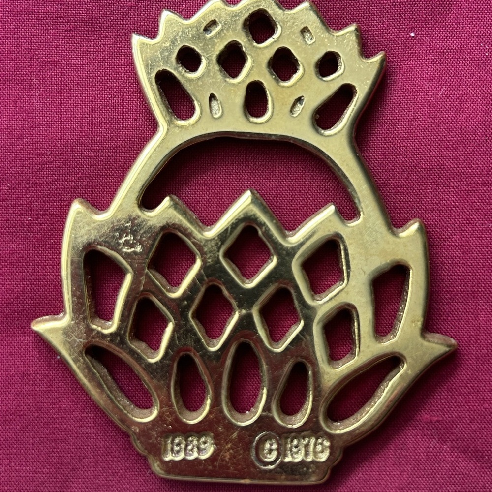 Vintage Brass Pineapple Accent Trivet
